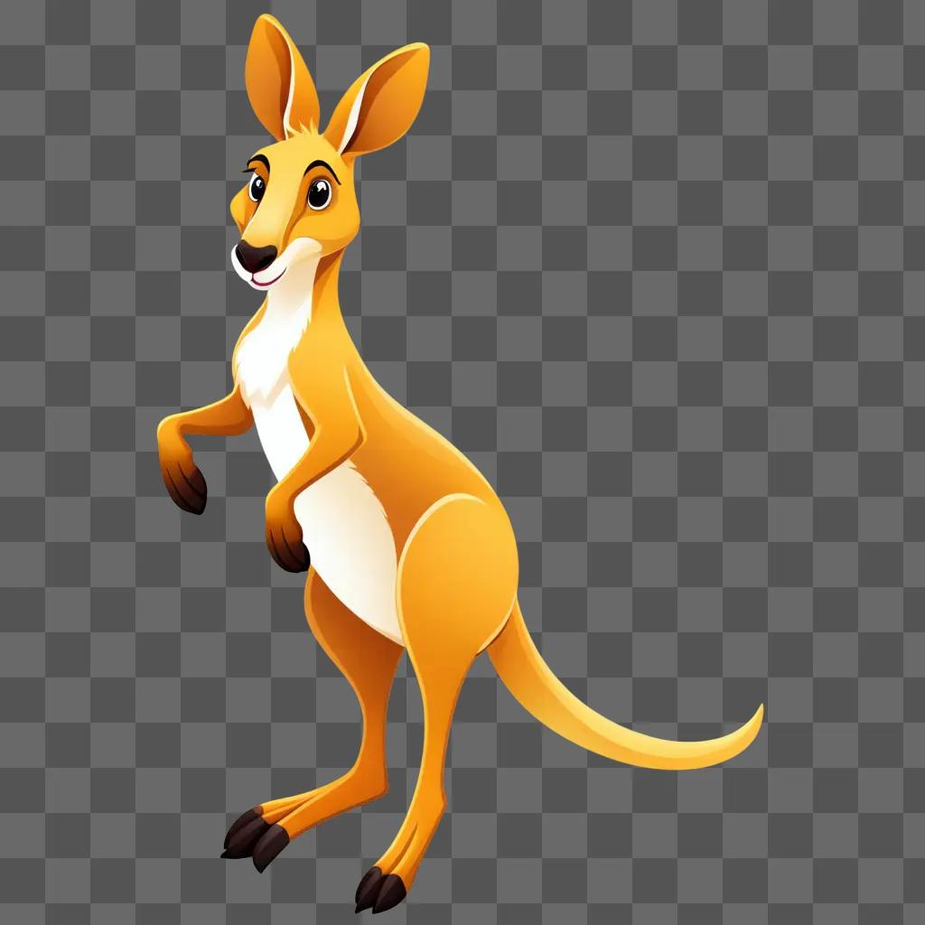 cartoon kangaroo on a yellow background