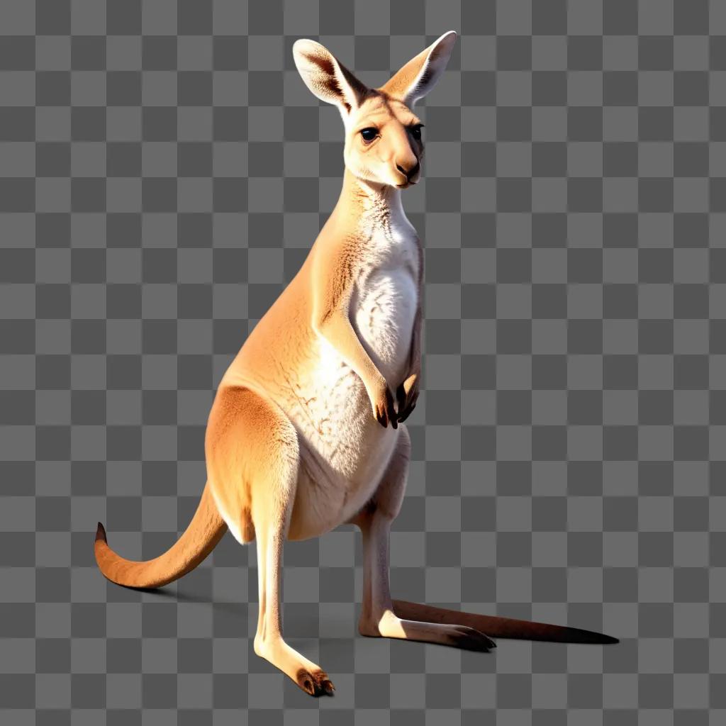 cartoon kangaroo stands on all fours