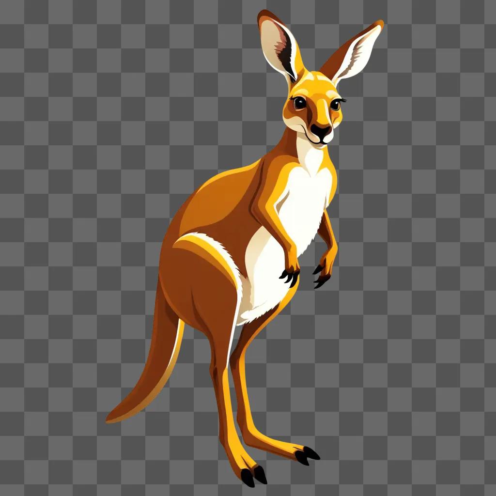 cartoon kangaroo with a brown background