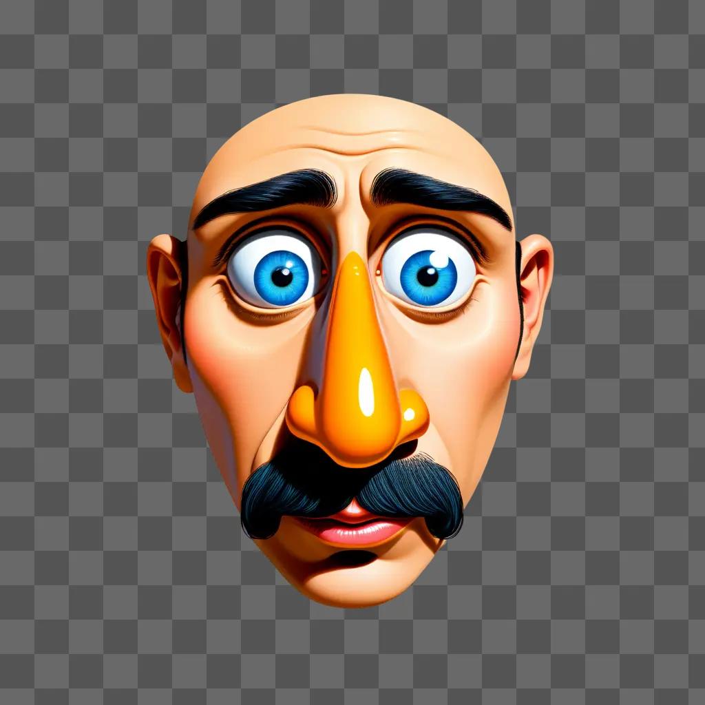 cartoon man with a mustache and big nose