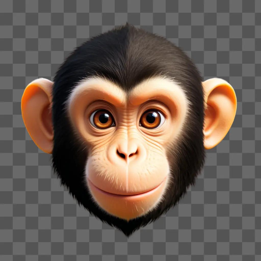 cartoon monkey face with a glowing aura