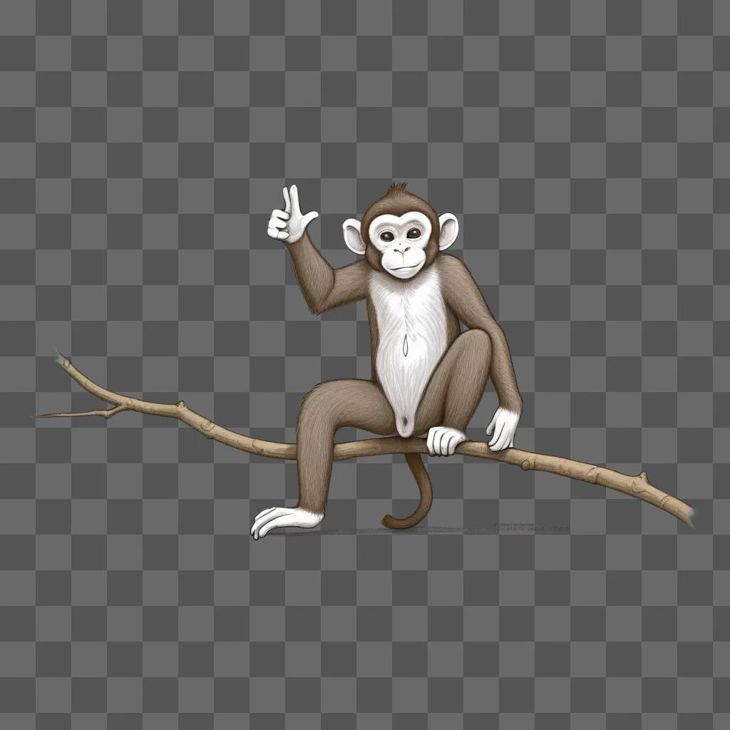 cartoon monkey giving the peace sign