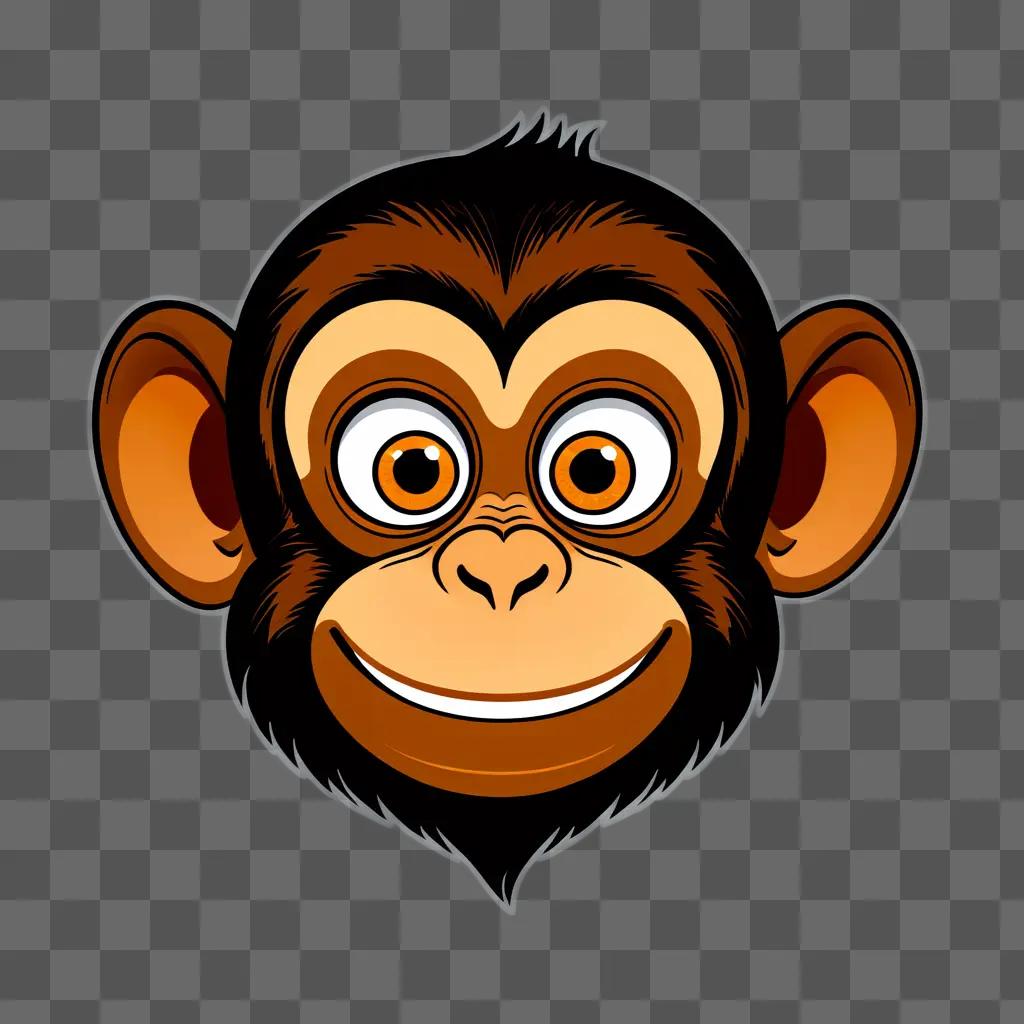 cartoon monkey with a happy face