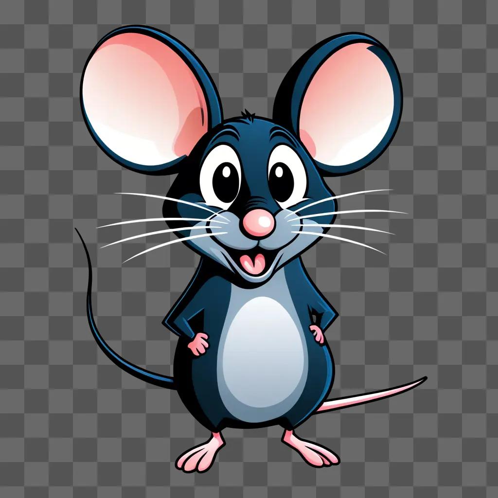 cartoon mouse with big ears and a smiling face