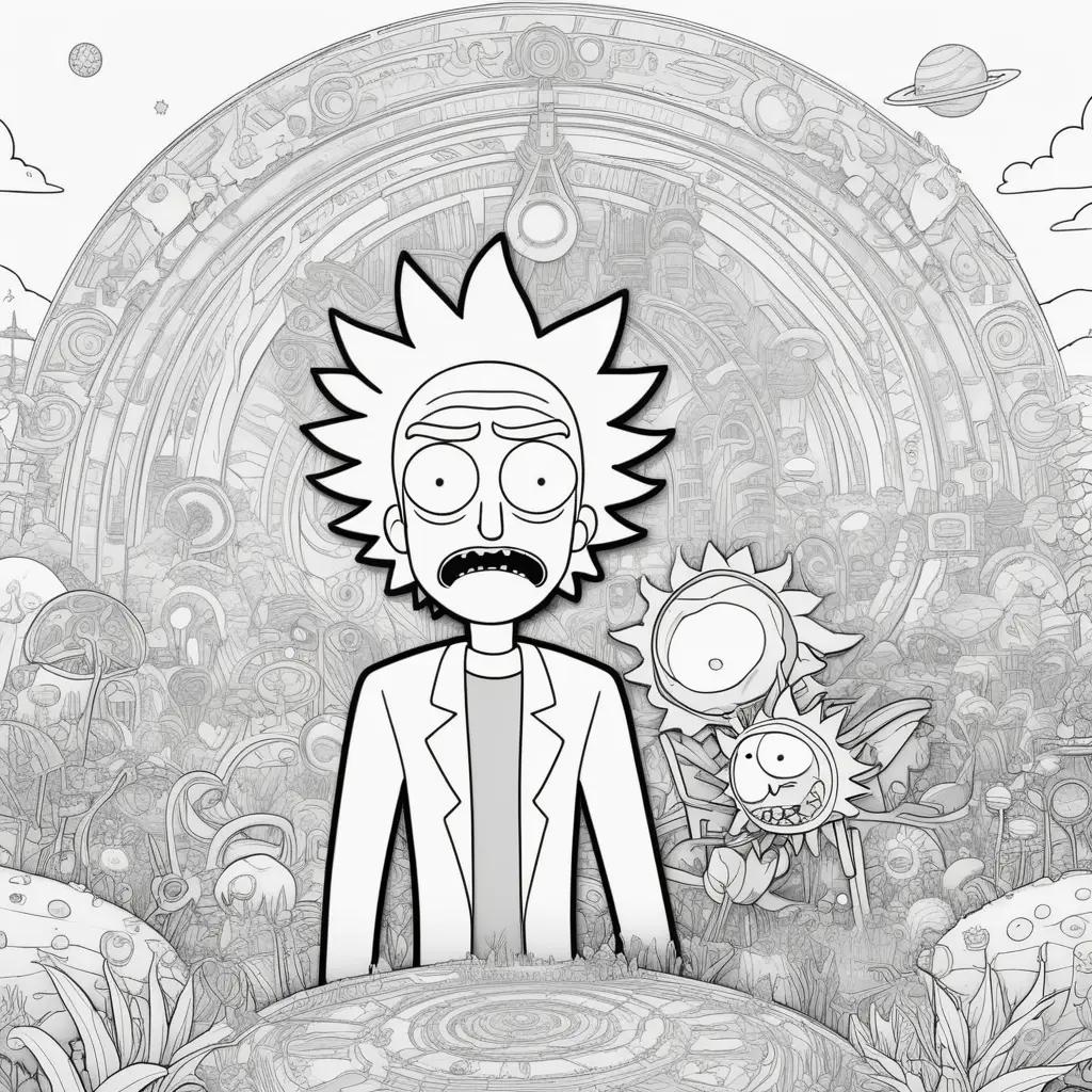 cartoon of Rick and Morty coloring pages