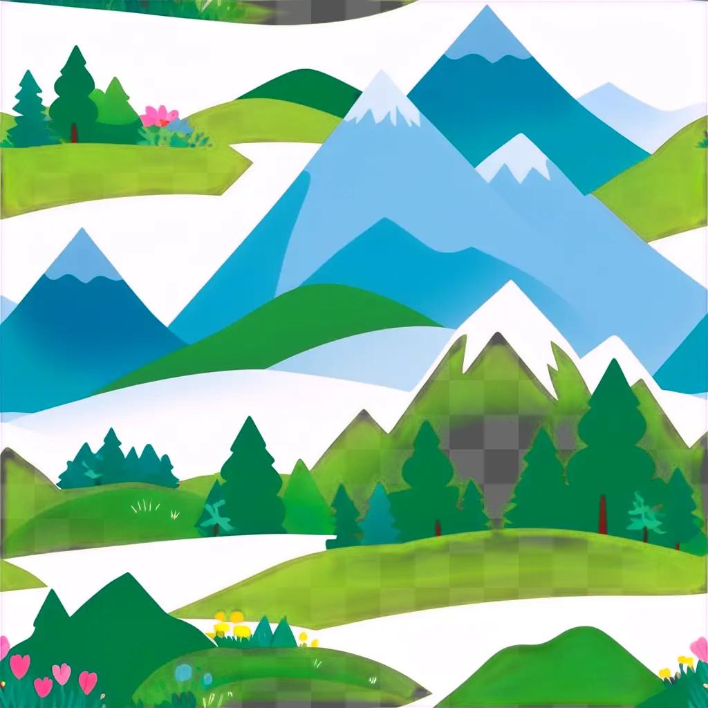 cartoon of a mountain drawing for kids