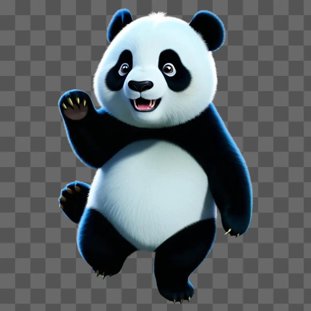 cartoon panda combo with big eyes and a big smile