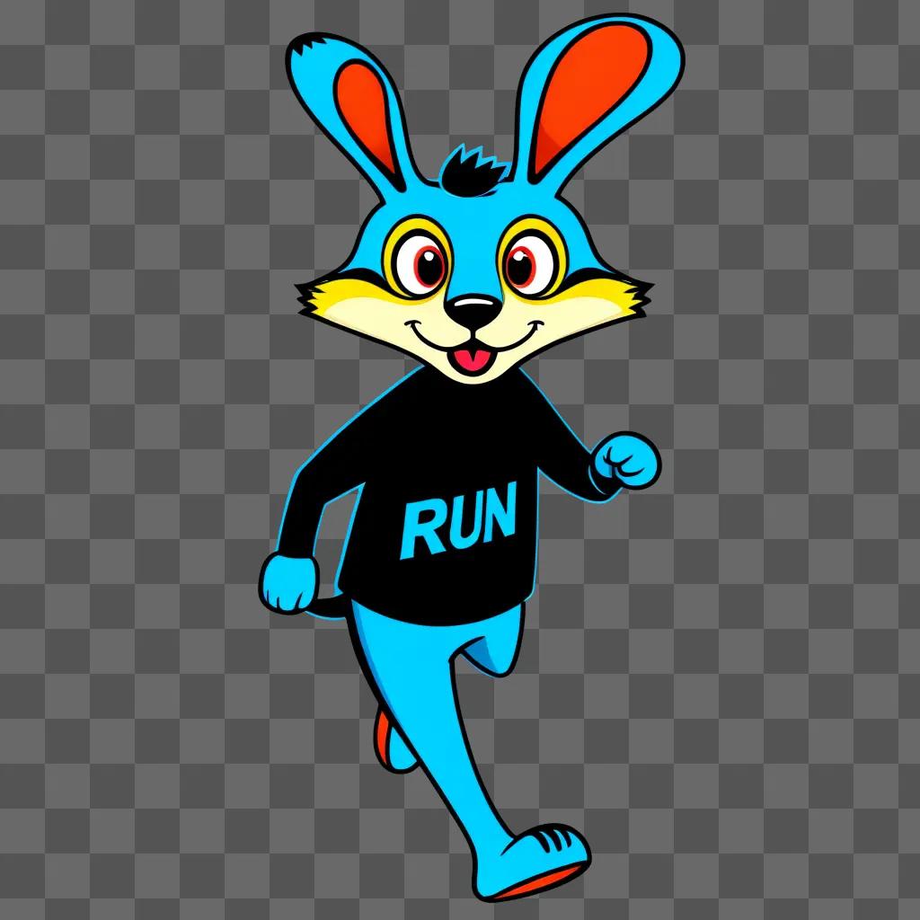 cartoon rabbit with a Run shirt on