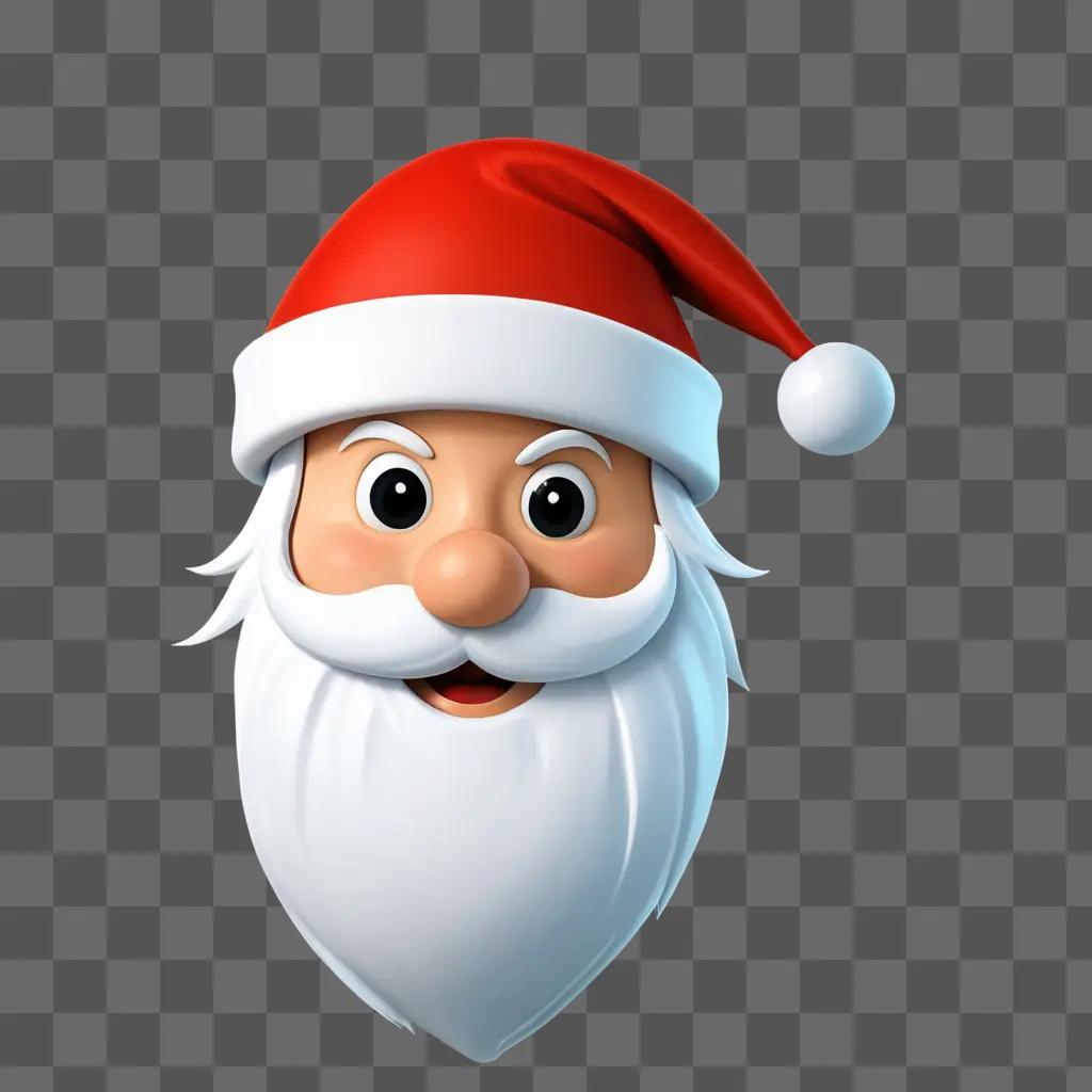 cartoon santa hat drawing A 3D model of Santas face in red and white