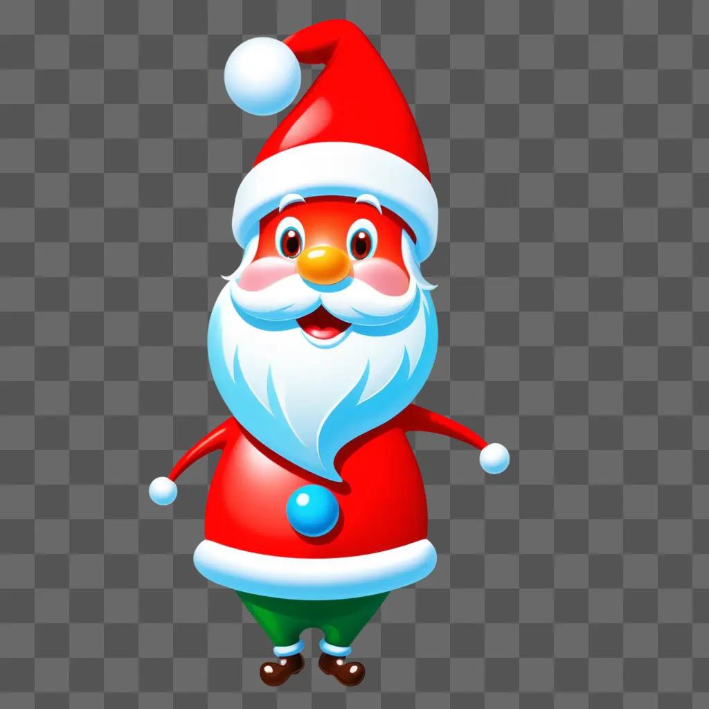 cartoon santa with a red hat and beard