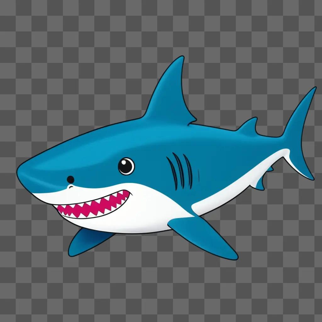 cartoon shark drawing for kids