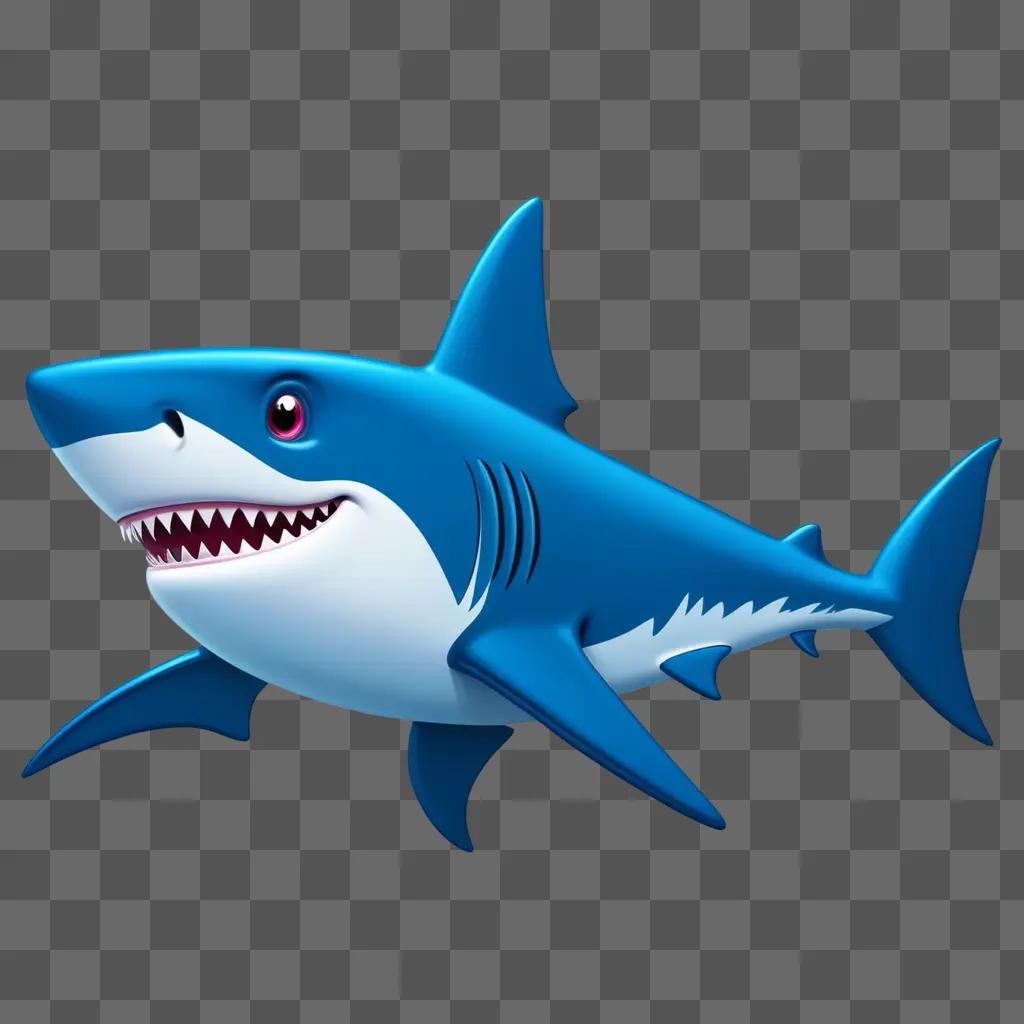 cartoon shark is shown with a mouth open