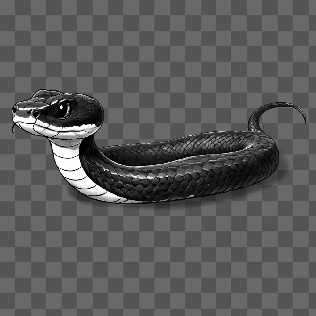 cartoon snake drawing A snake with a black and white body