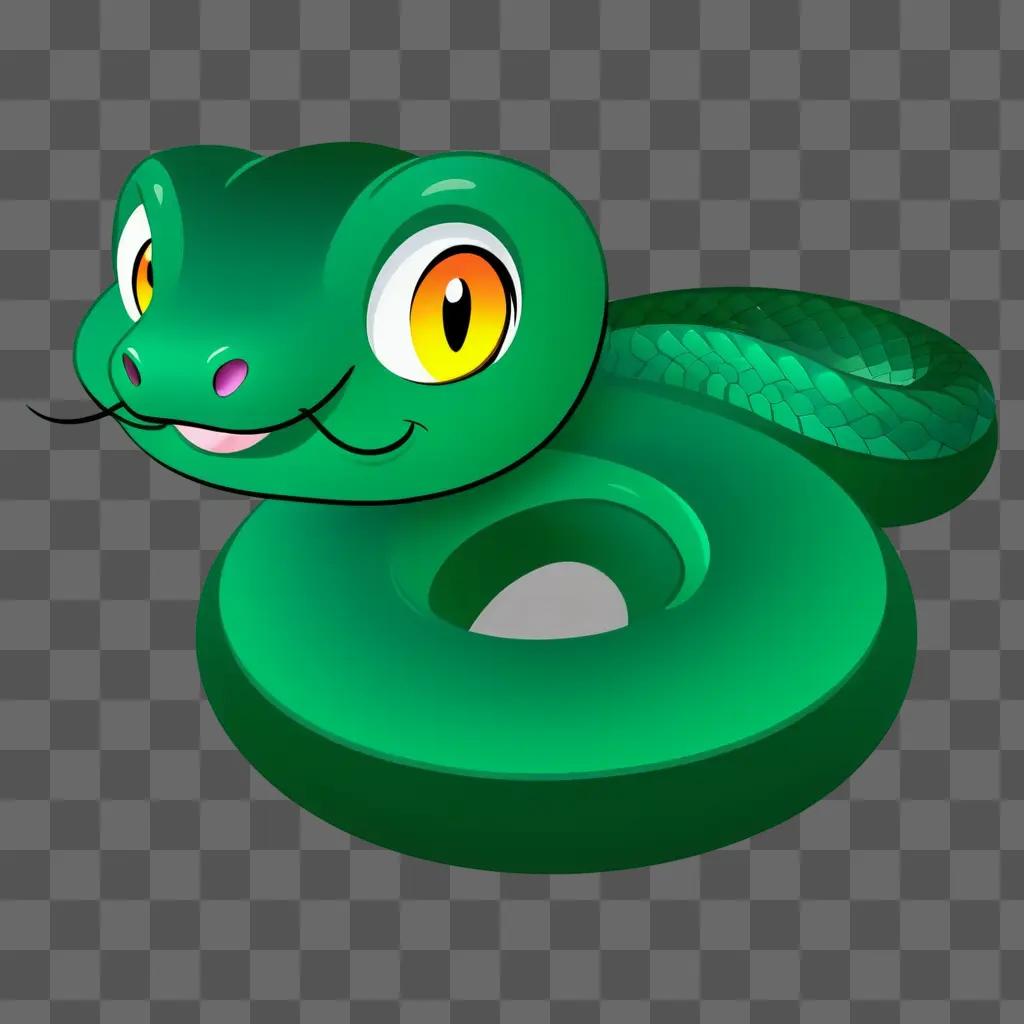 cartoon snake drawing on a green background