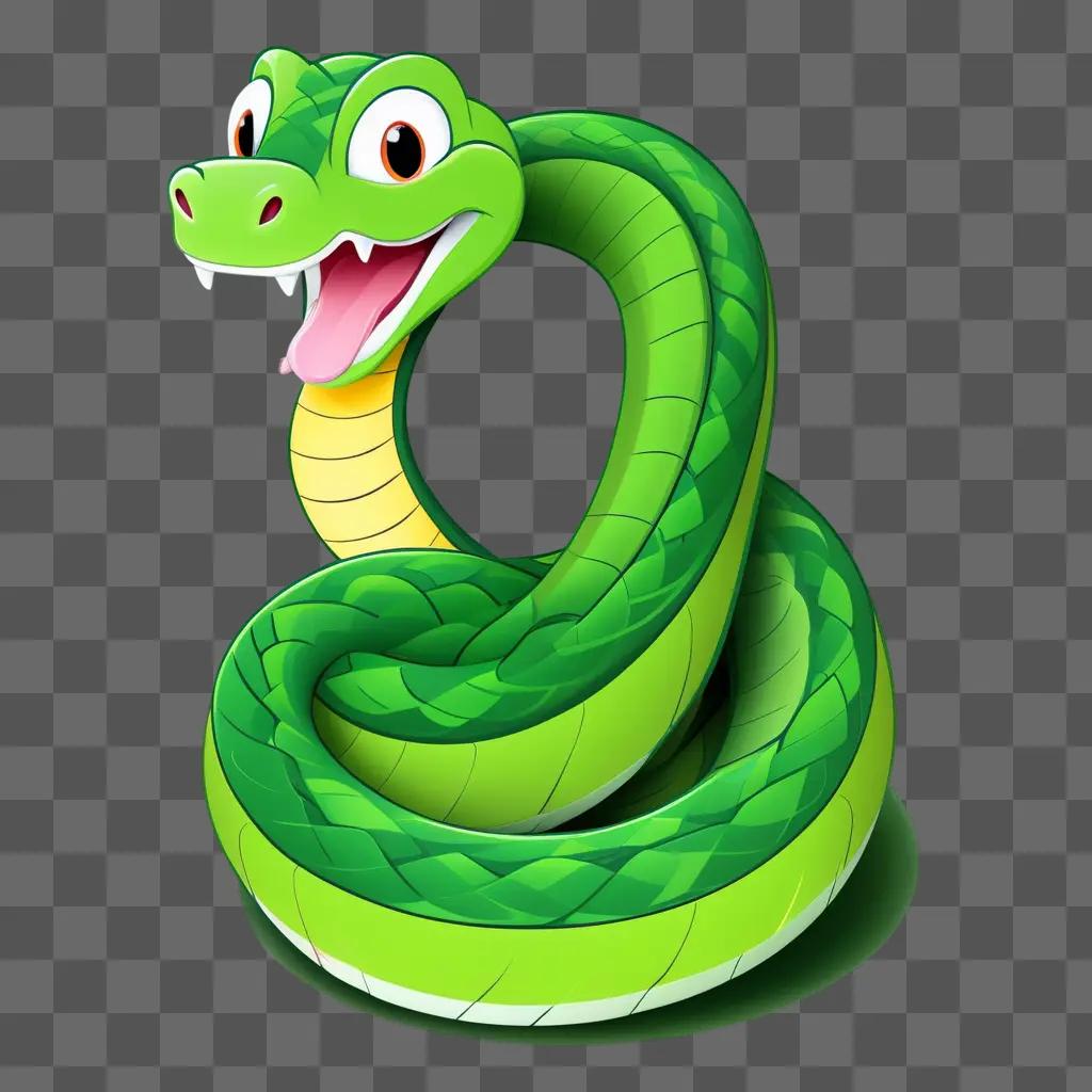 cartoon snake drawing with a smile on its face