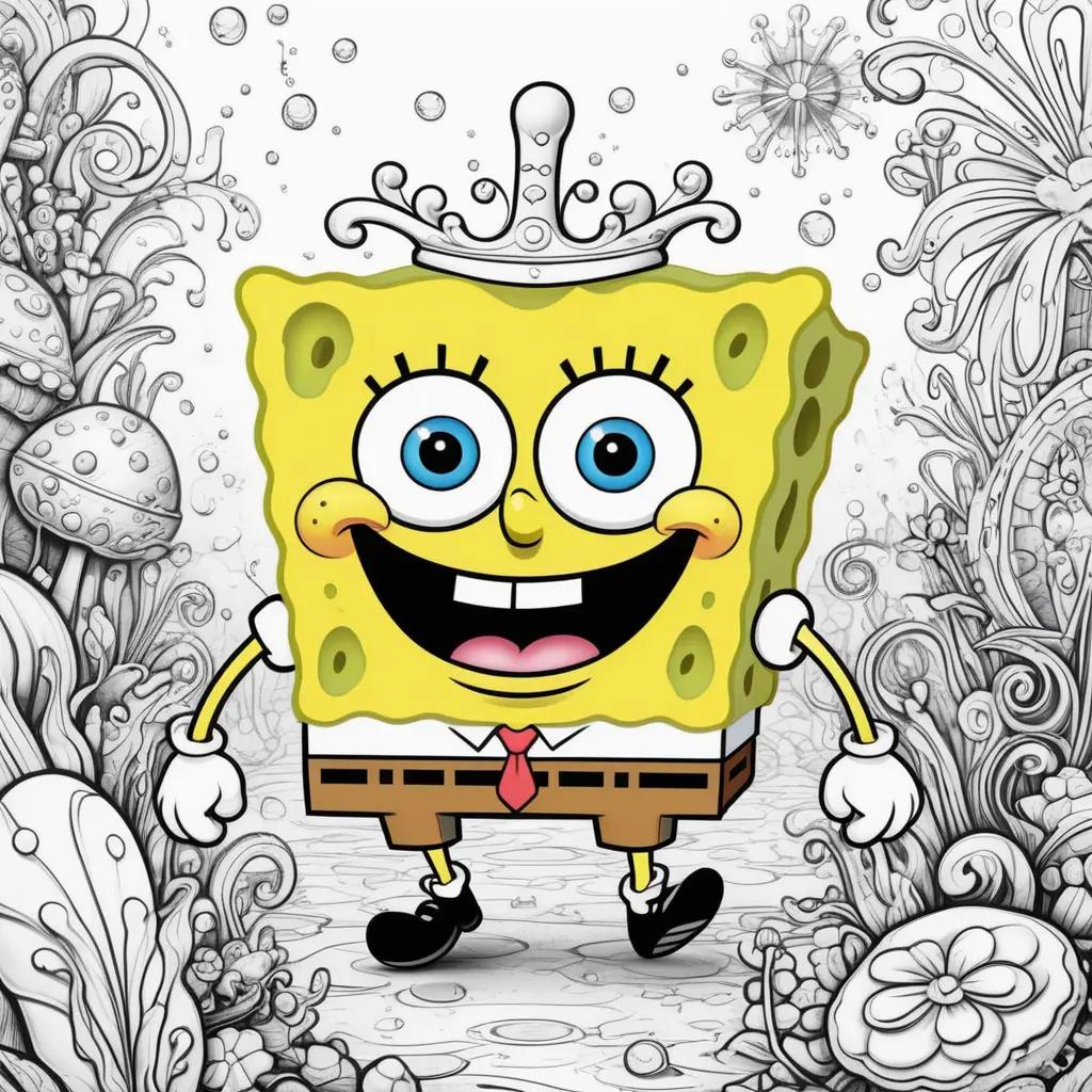 cartoon spongebob king in a crown