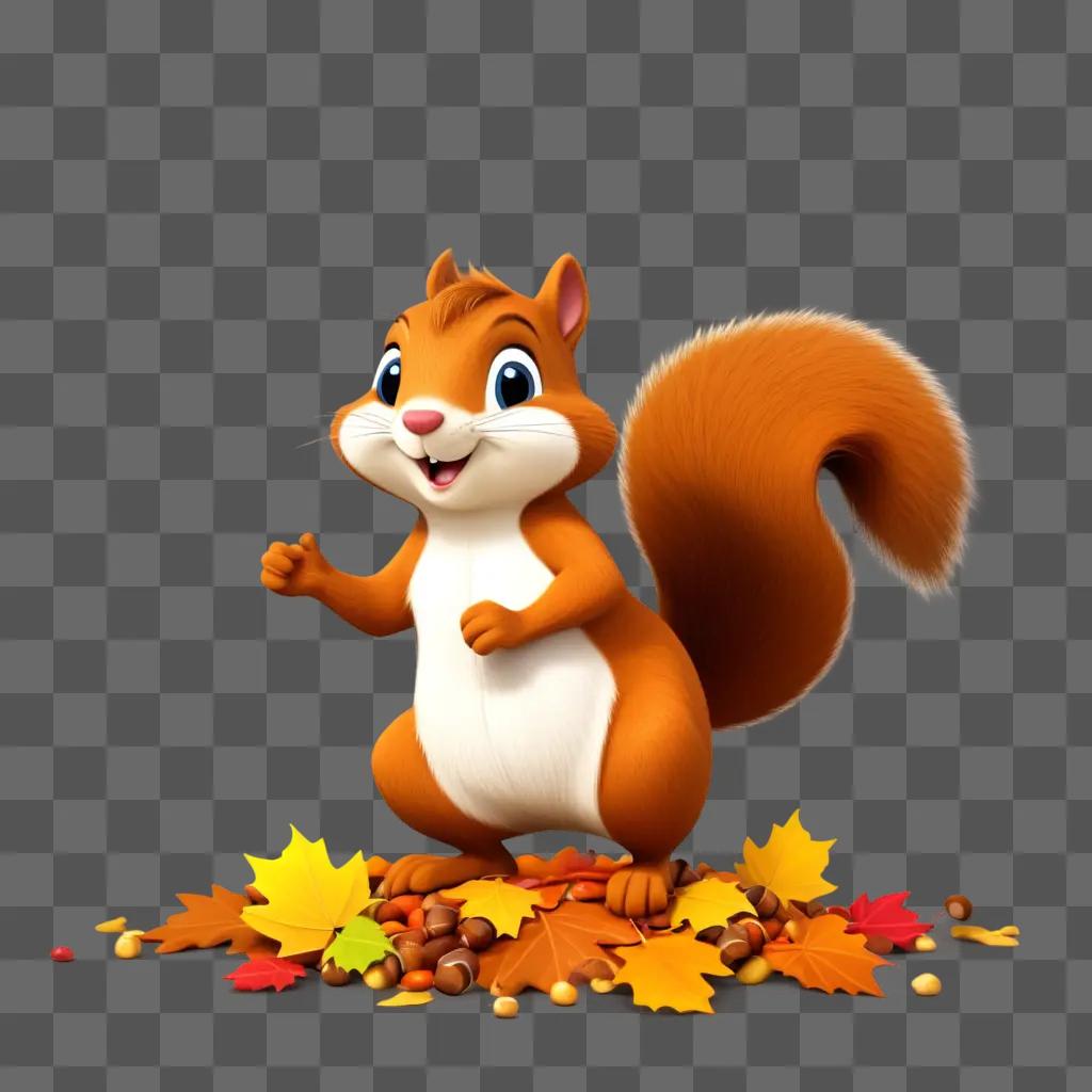 cartoon squirrel with a smile on its face