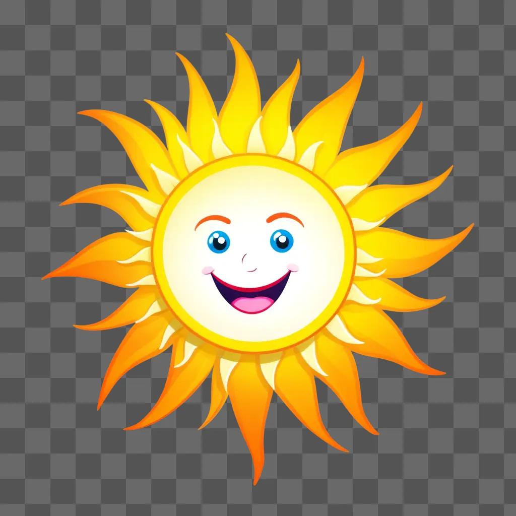 幸せな顔をした漫画の太陽