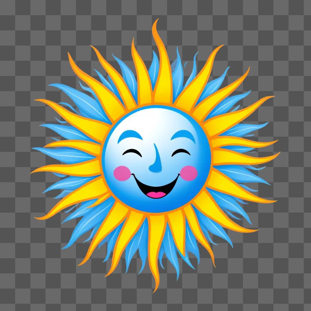 幸せな顔をした漫画の太陽