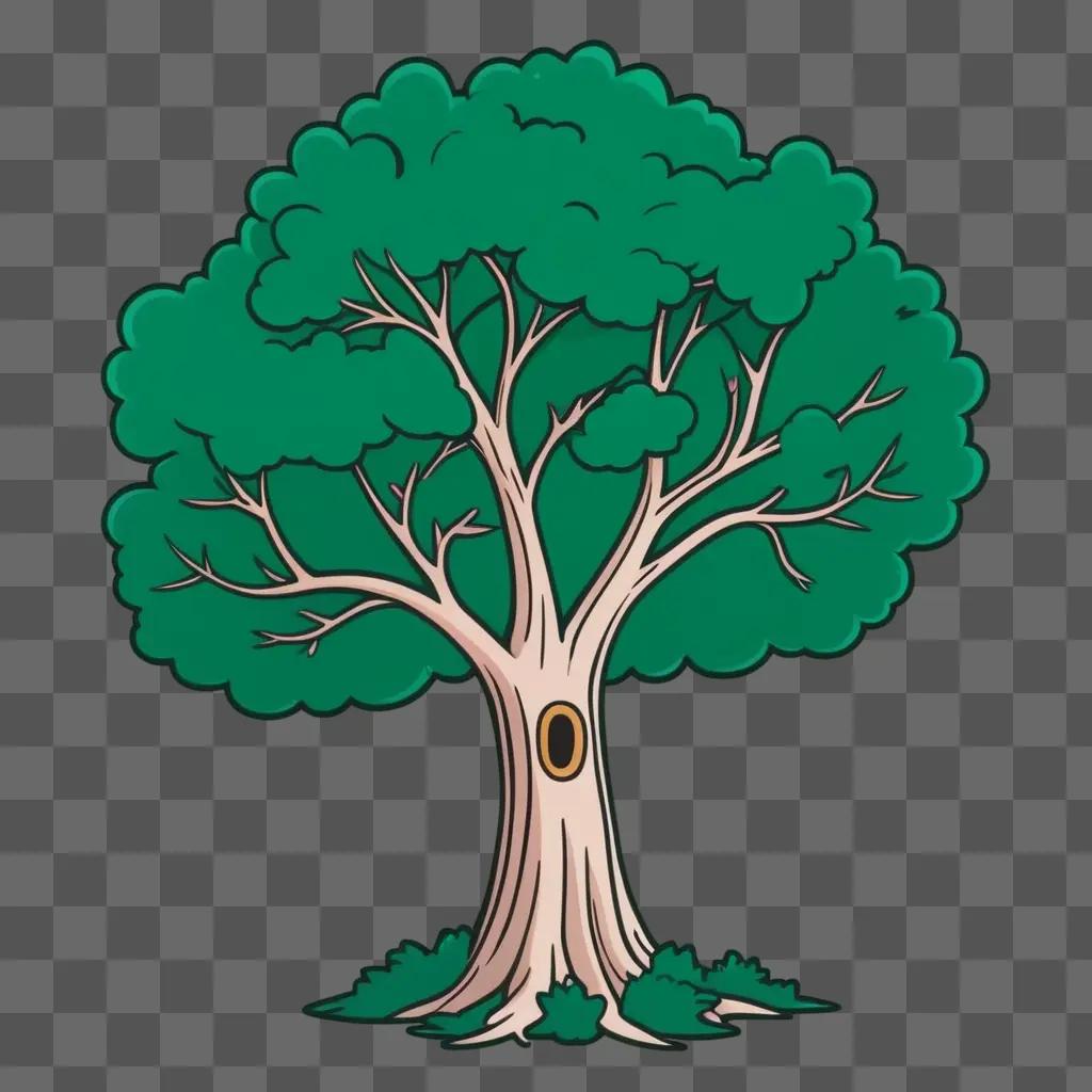 cartoon tree with a hole in it