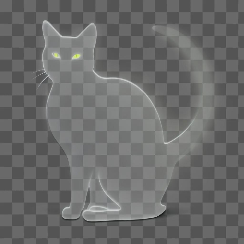 cat is transparently standing on a white background