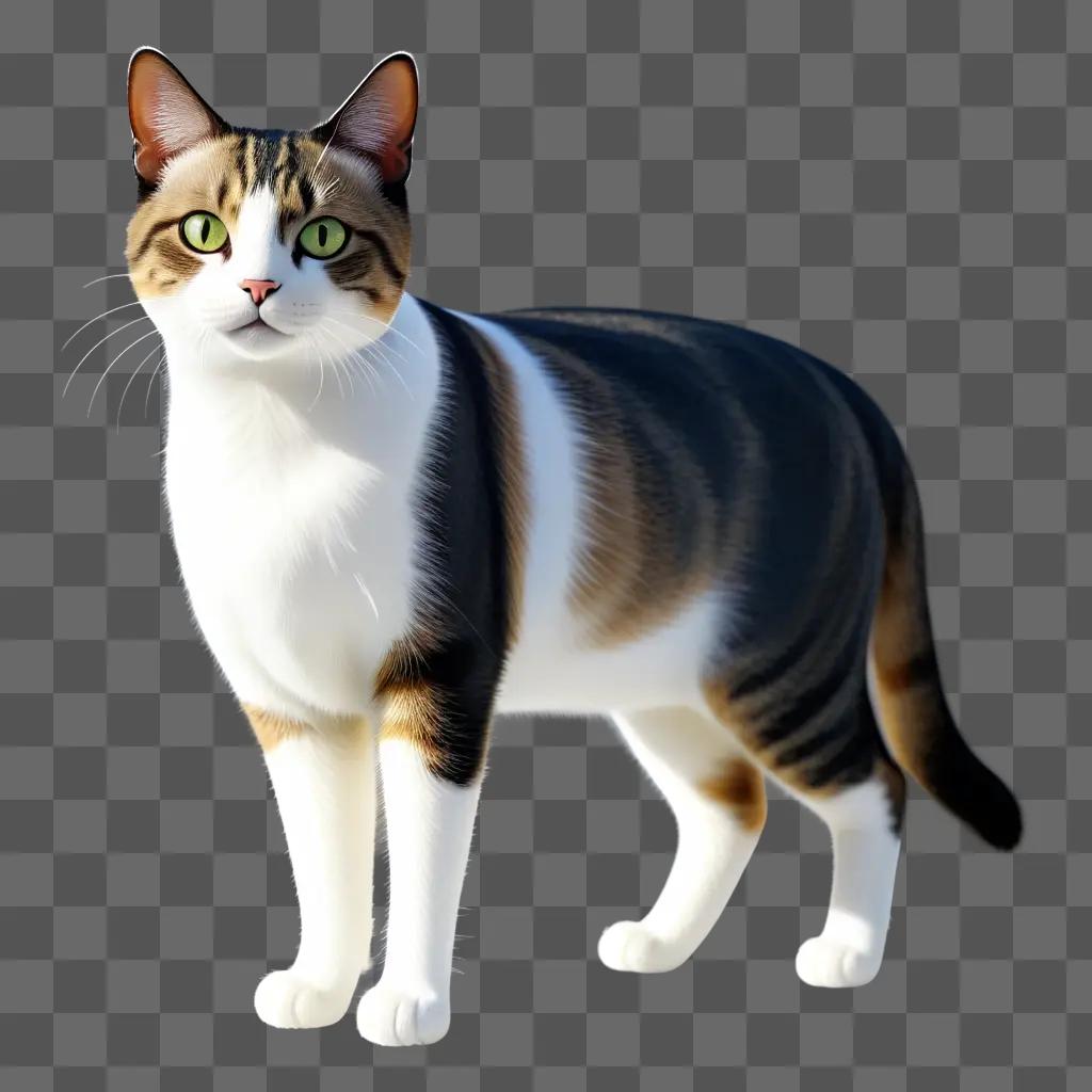 cat standing in a transparent background