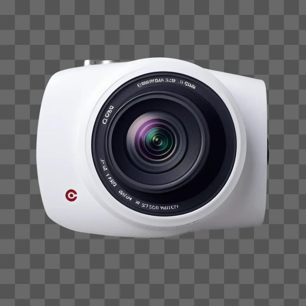 cc camera with white body and black lens