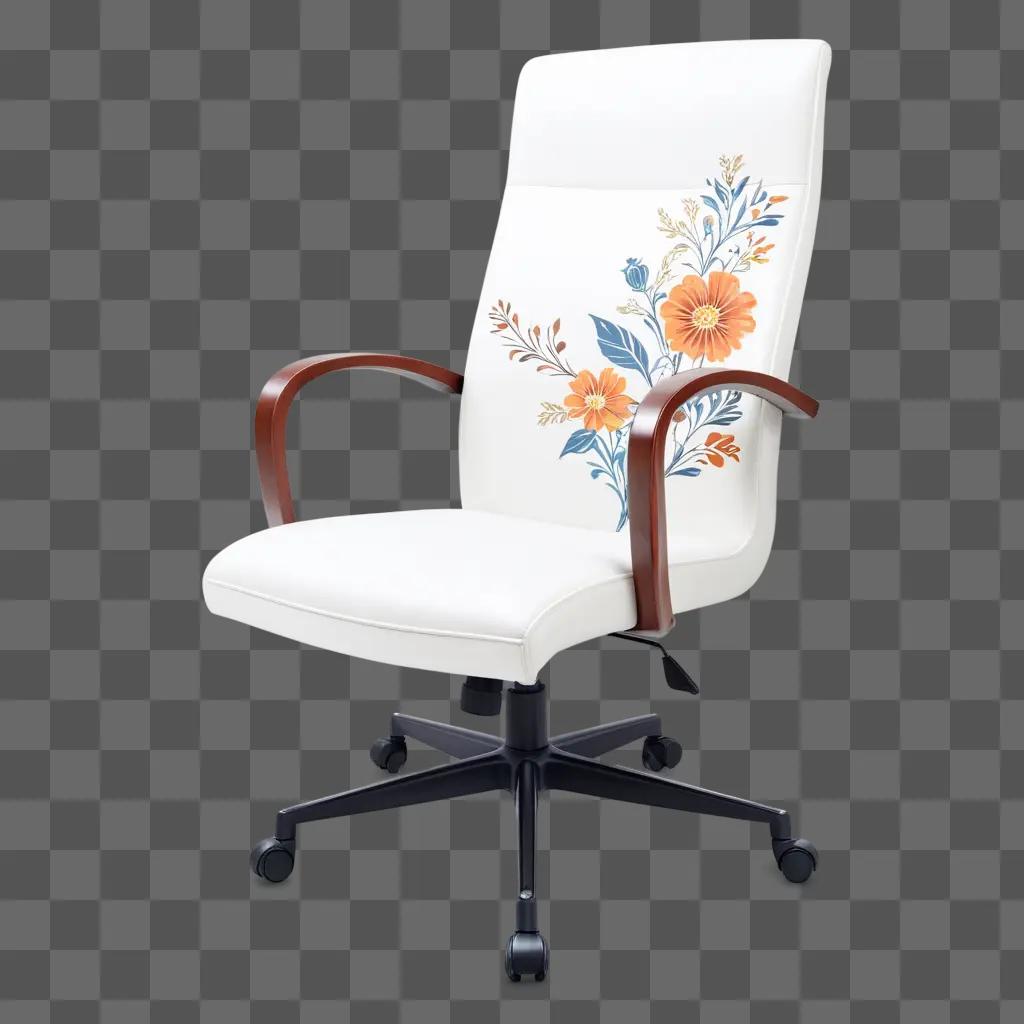 chair with a floral design on it