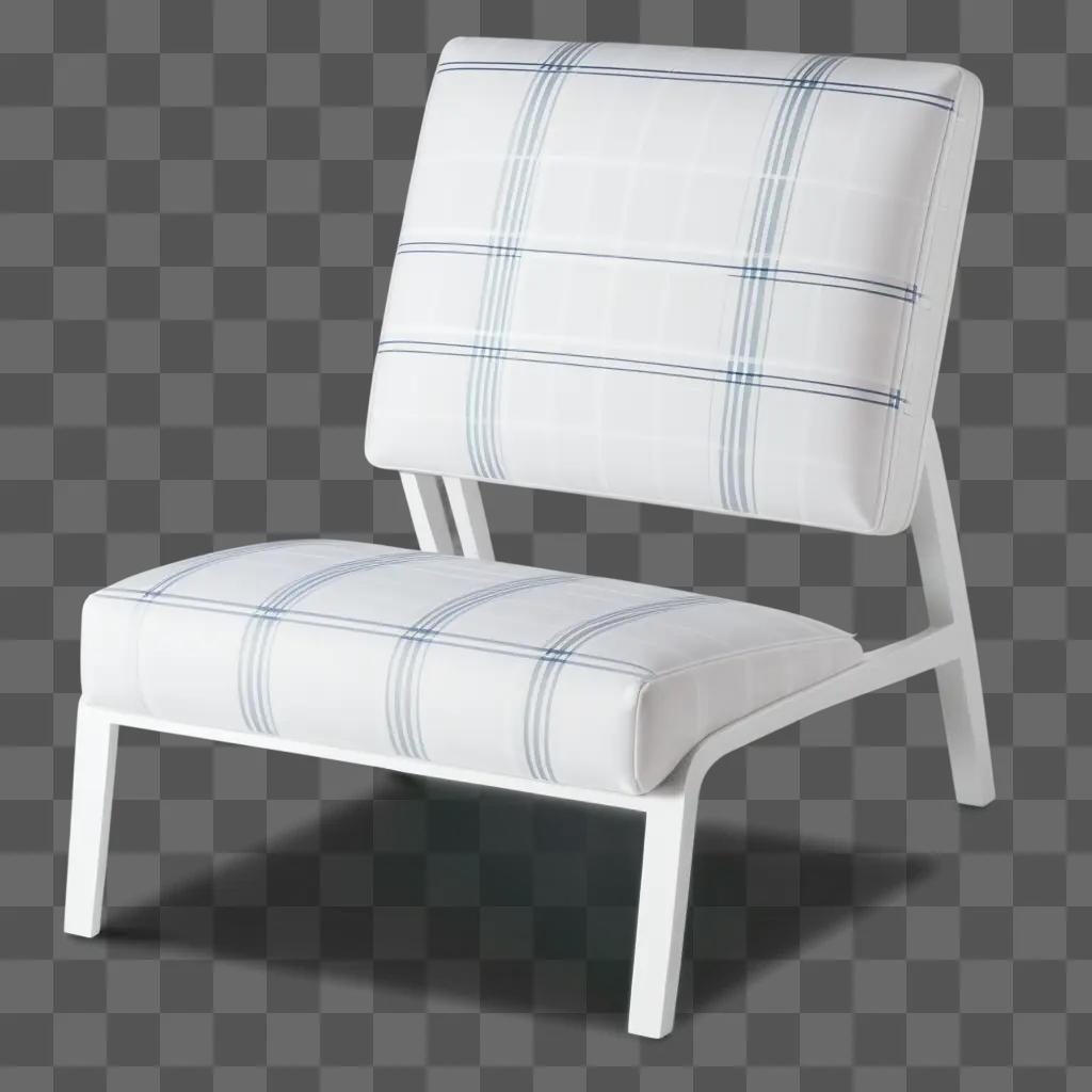 chair with a plaid pattern and a transparent back