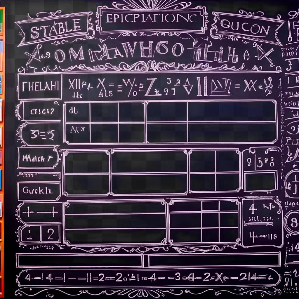 chalkboard filled with math equations