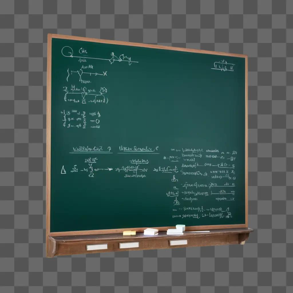 chalkboard with math equations and formulas