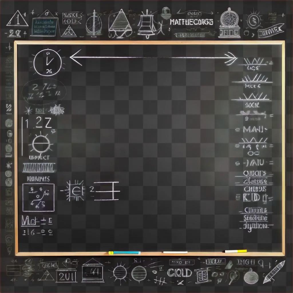 chalkboard with math equations drawn on it