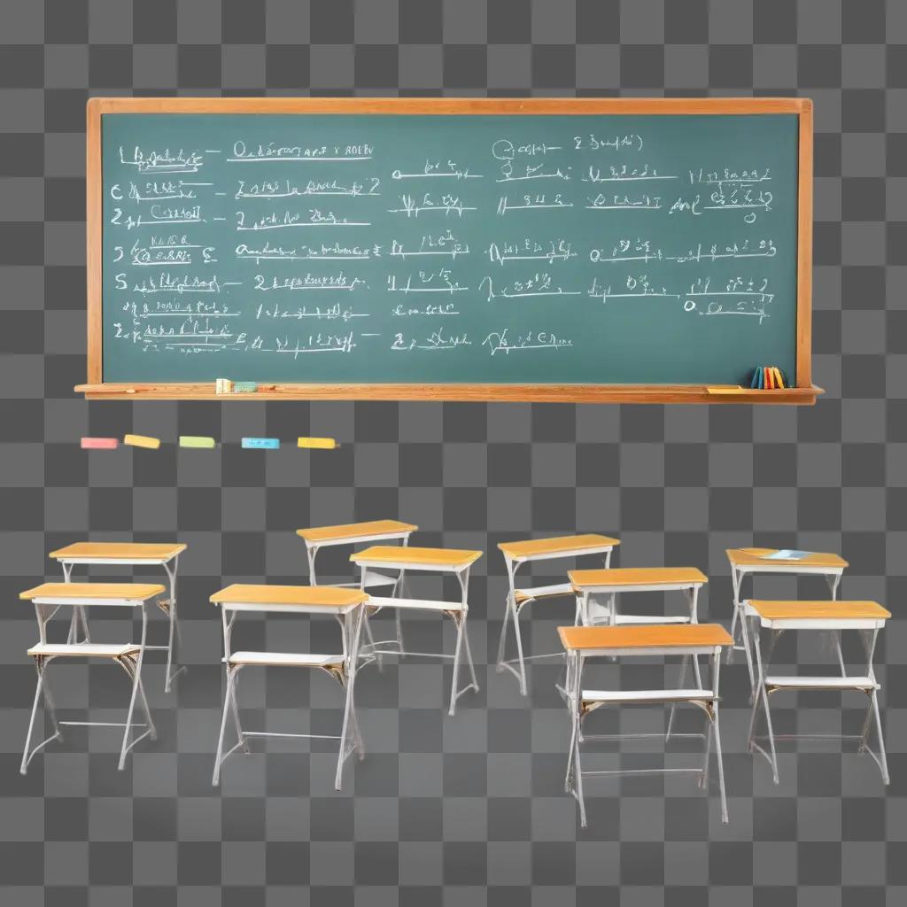 chalkboard with math problems on it