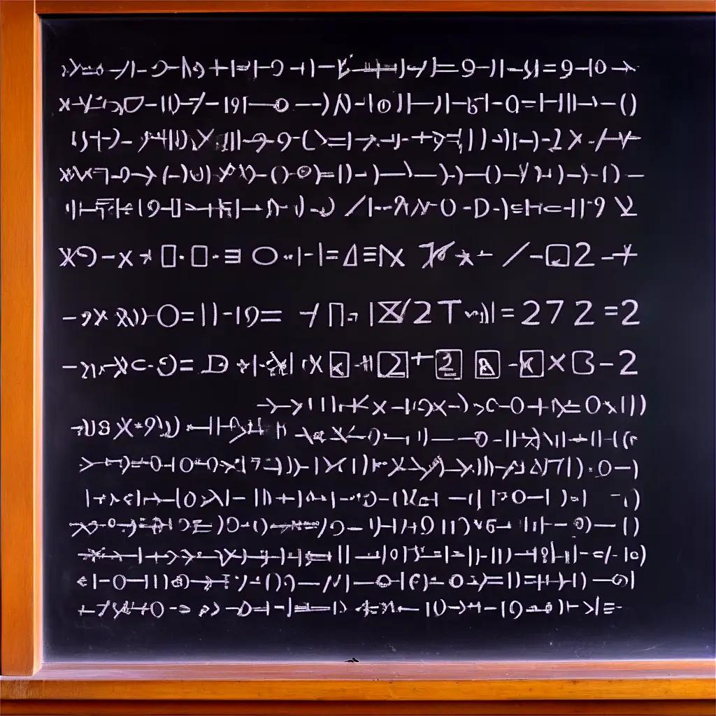 chalkboard with mathematical equations written on it