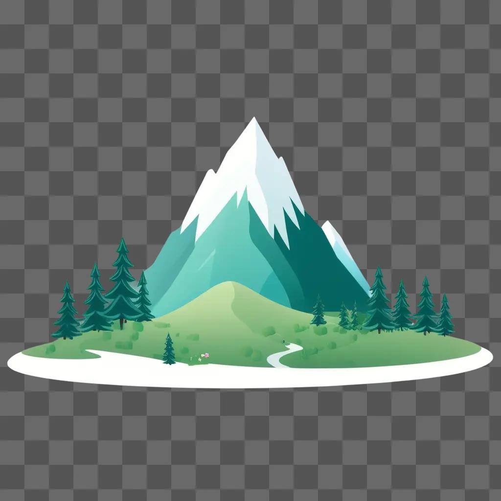 charming mountain drawing is a kawaii cute mountain drawing