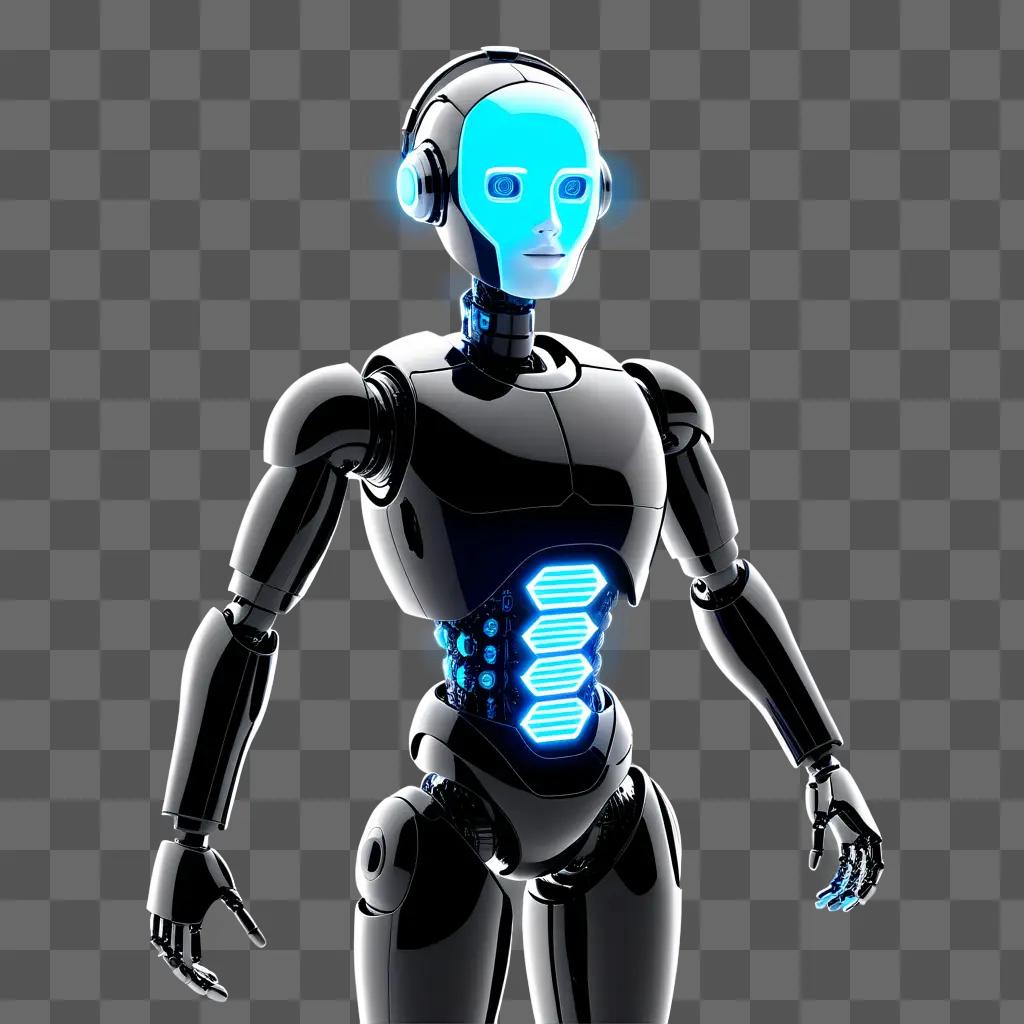 chatbot with glowing blue lights