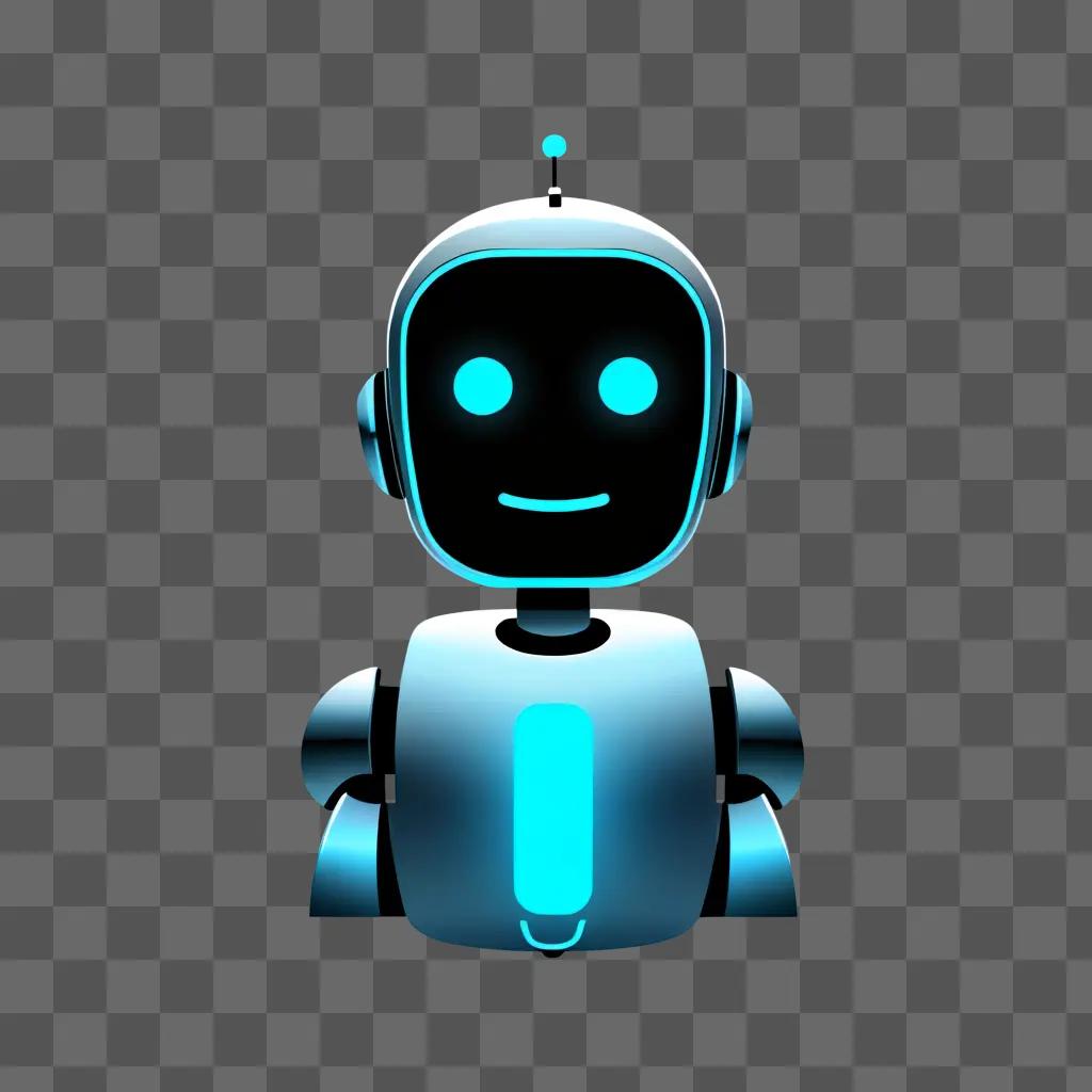 chatbot with glowing eyes and a blue glow