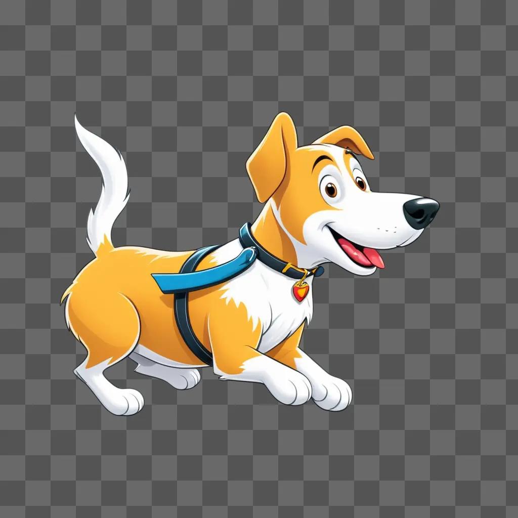 cheerful cartoon dog is shown running