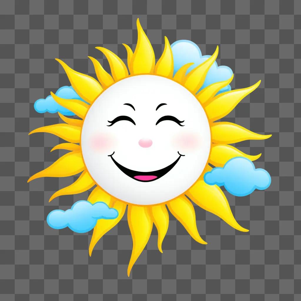 笑顔の目を持つ陽気な漫画の太陽