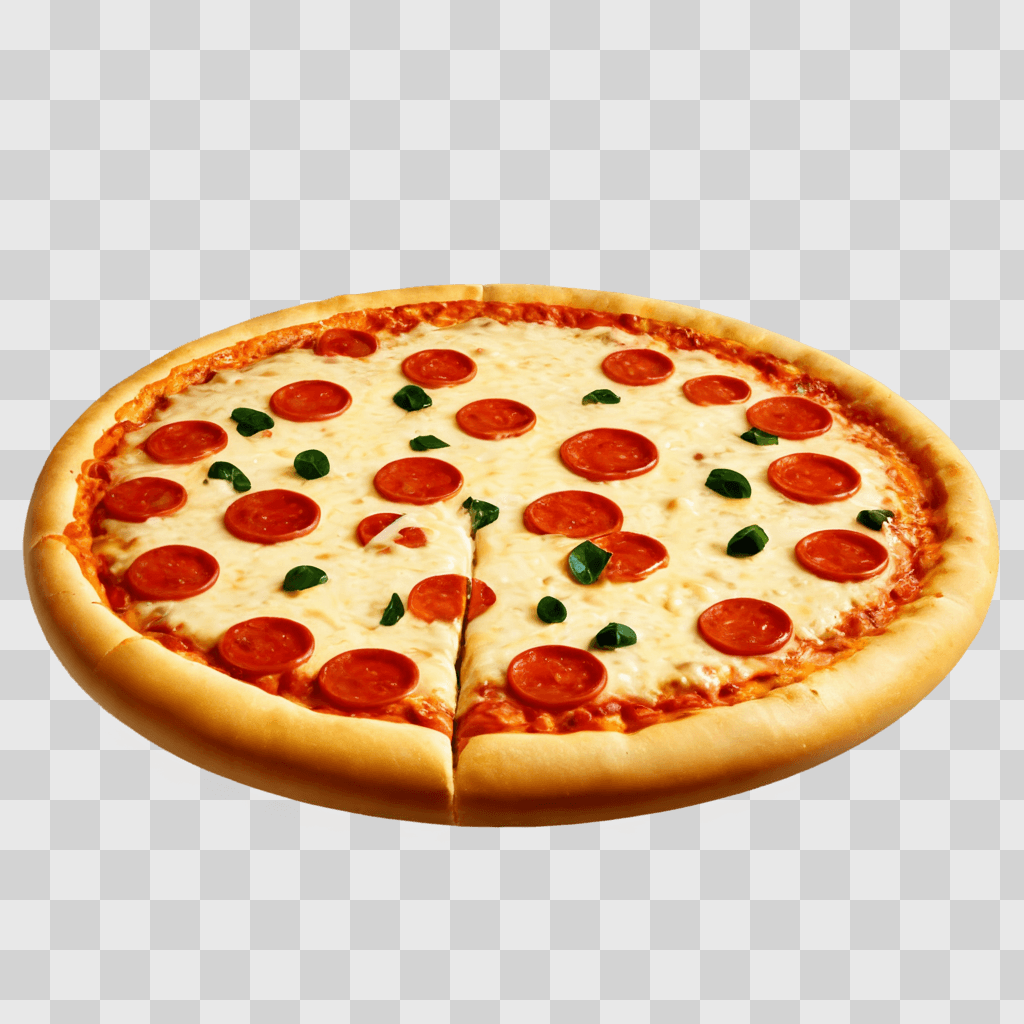 cheese pizza clipart A slice of pepperoni pizza on a beige background