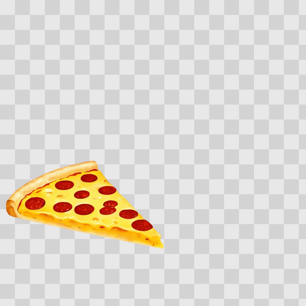 cheese pizza clipart A slice of pizza on a yellow background