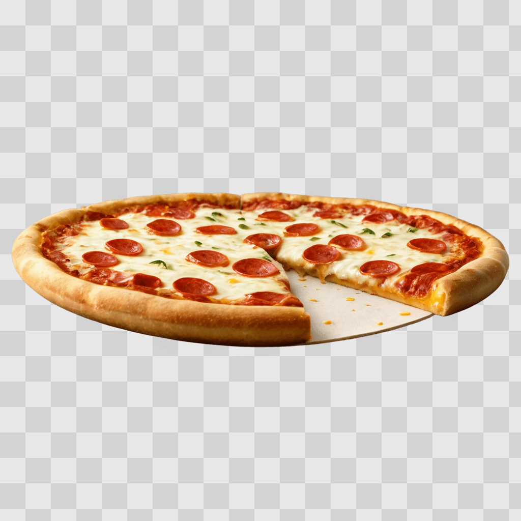 cheese pizza clipart Pepperoni pizza slice on a brown background