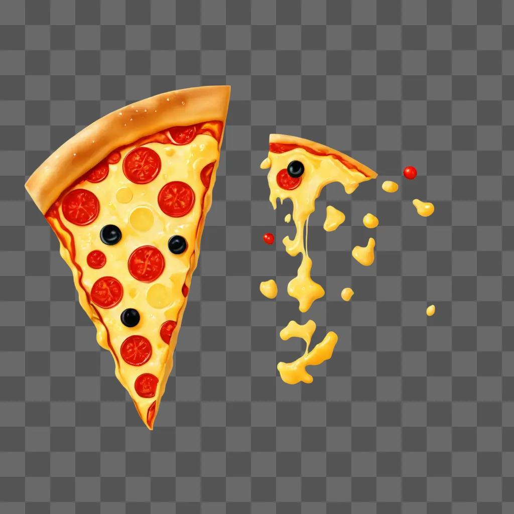 cheese pizza clipart Pizza slice with black olives and tomato topping