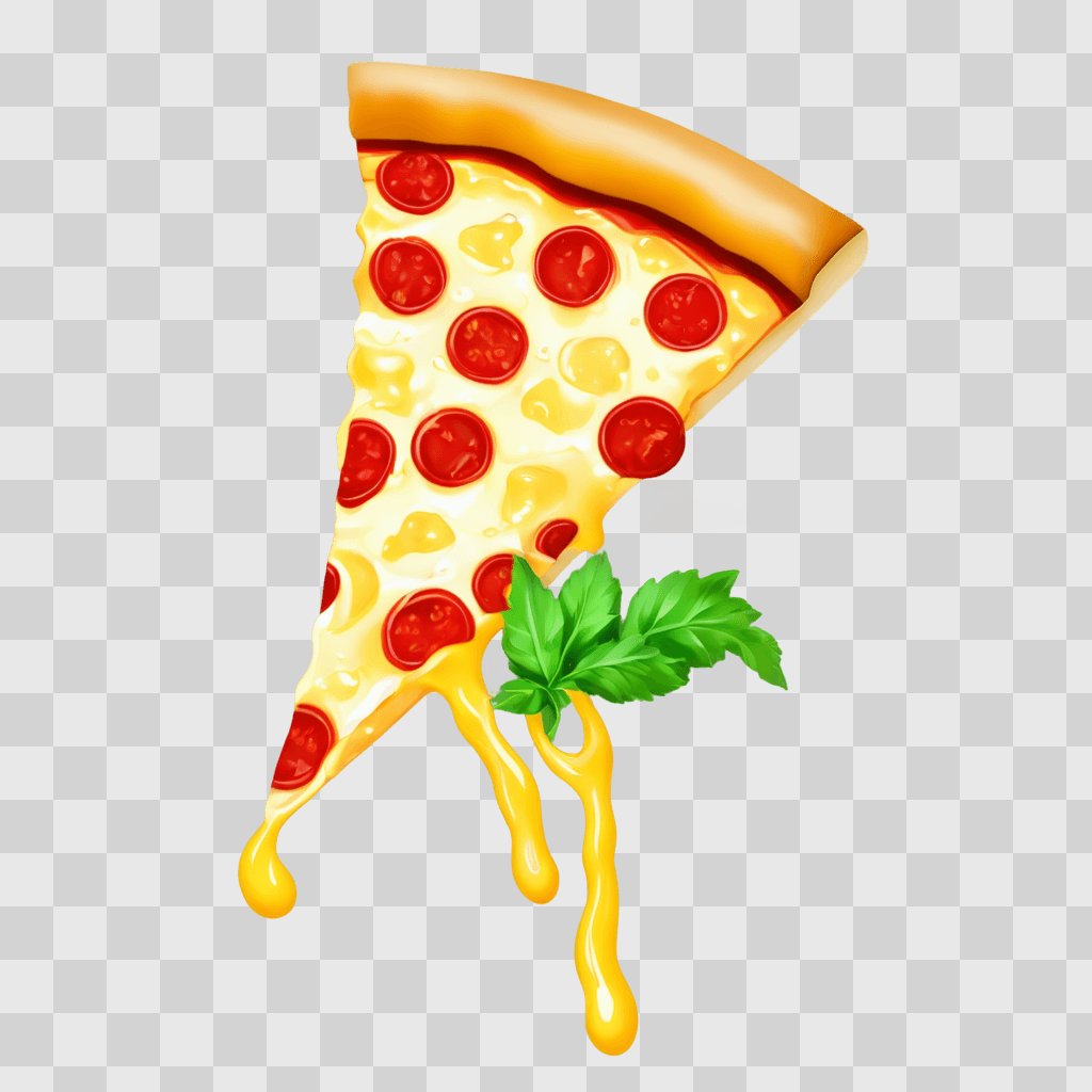 cheese pizza clipart Slice of pizza with melted cheese and pepperoni