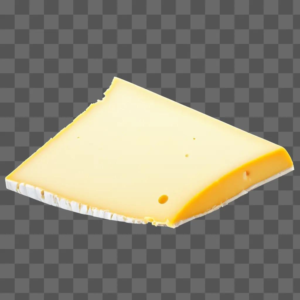 cheese slice with holes and a yellow background