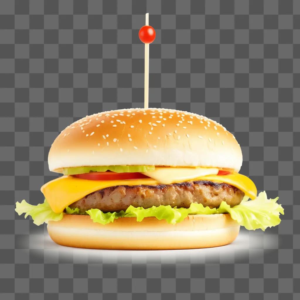 cheeseburger with lettuce and tomato