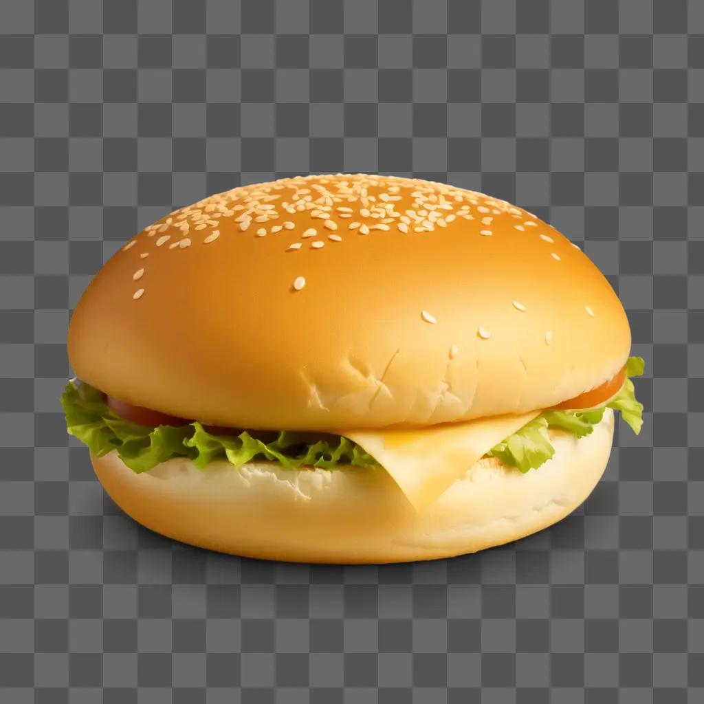 cheeseburger with sesame seeds on a bun