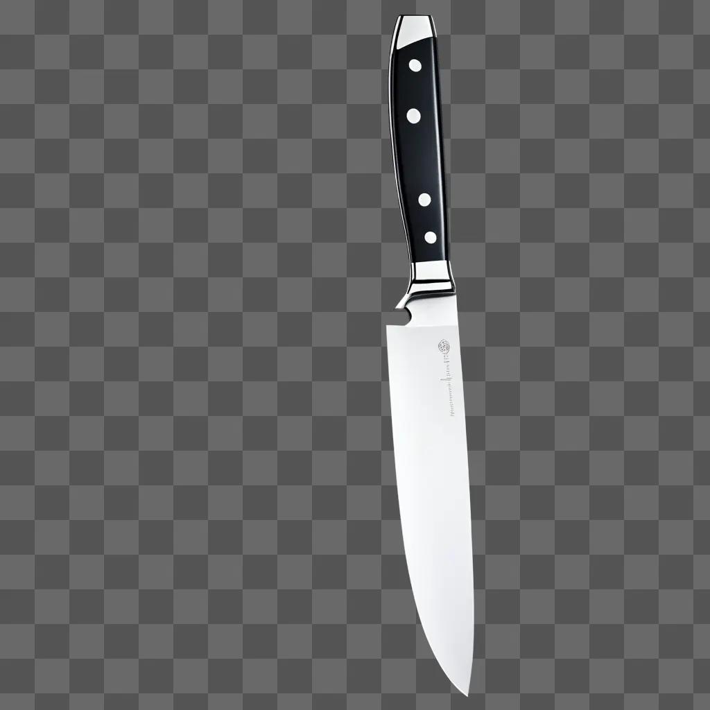 chef knife is displayed against a white background