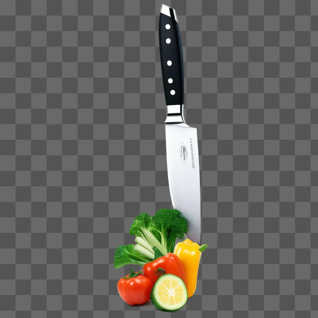 chef knife with a bright light on it