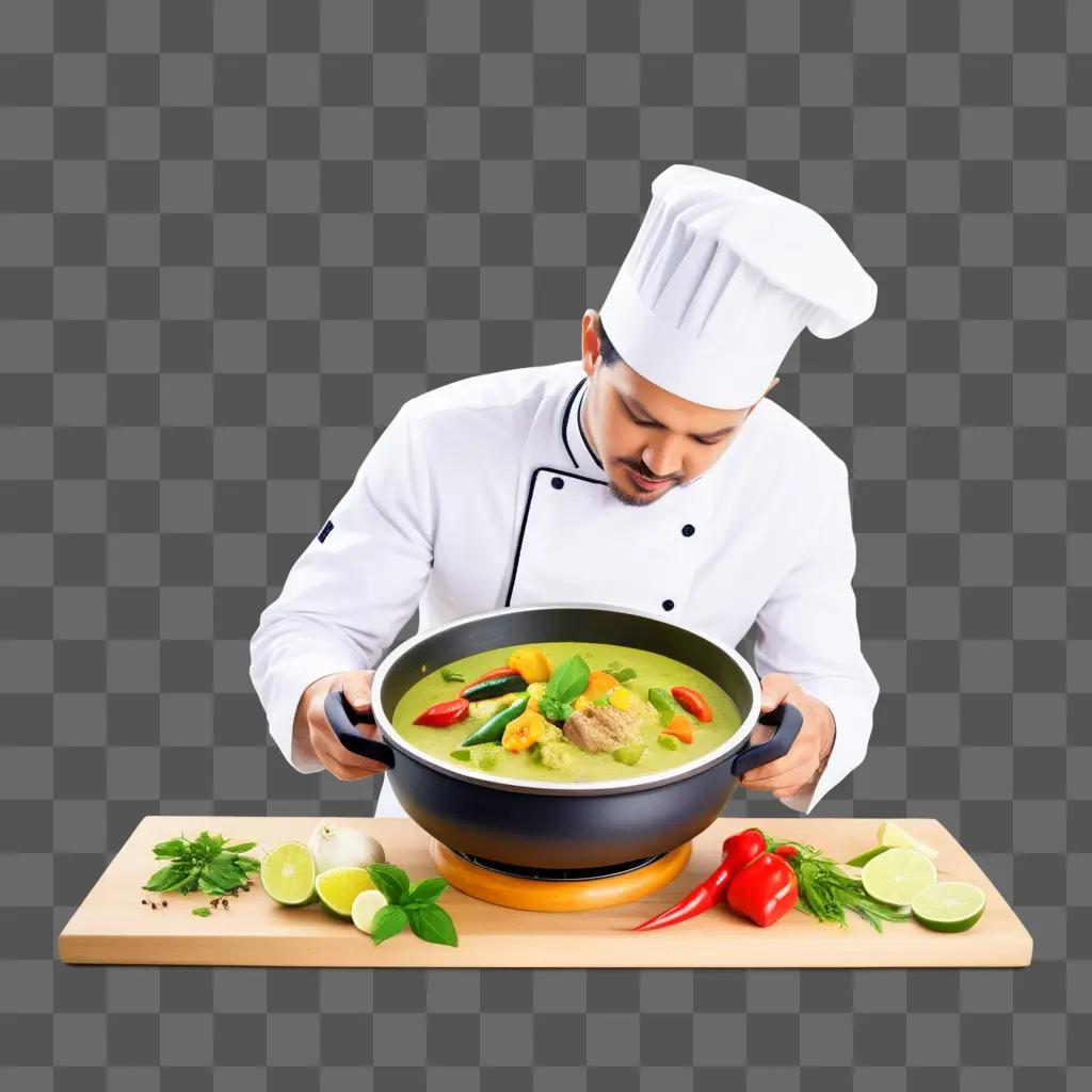 chef preparing a delicious Thai soup